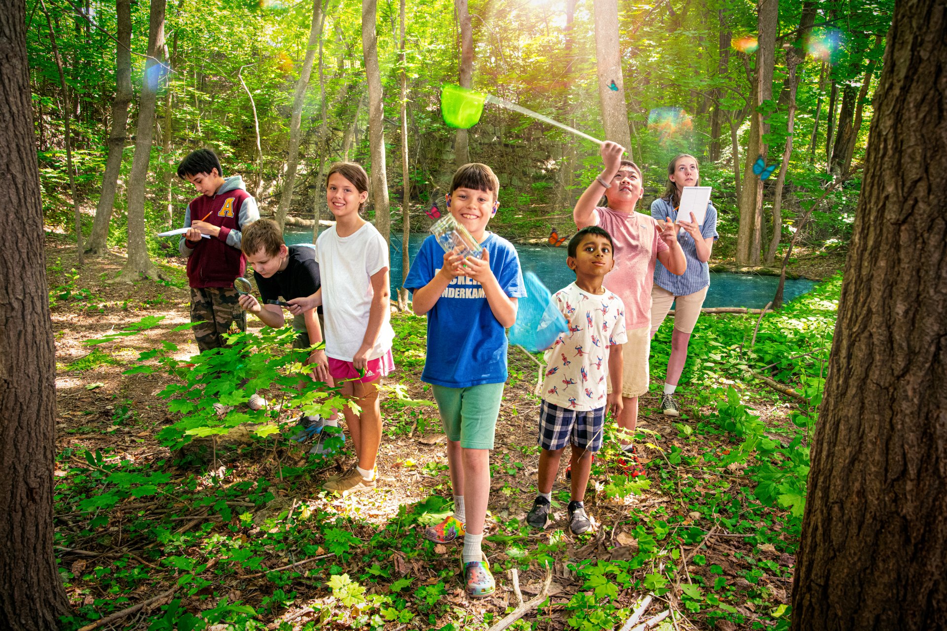 pics of children in the forest